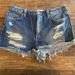 Dittos | Distressed Denim High Waist Jean Shorts 30
